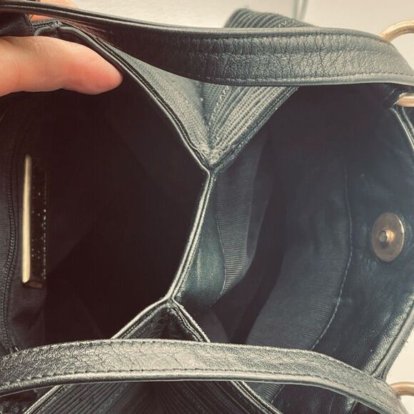 Vintage Americana by Sharif black bucket bag. Repaired handles. - Picture 7 of 8